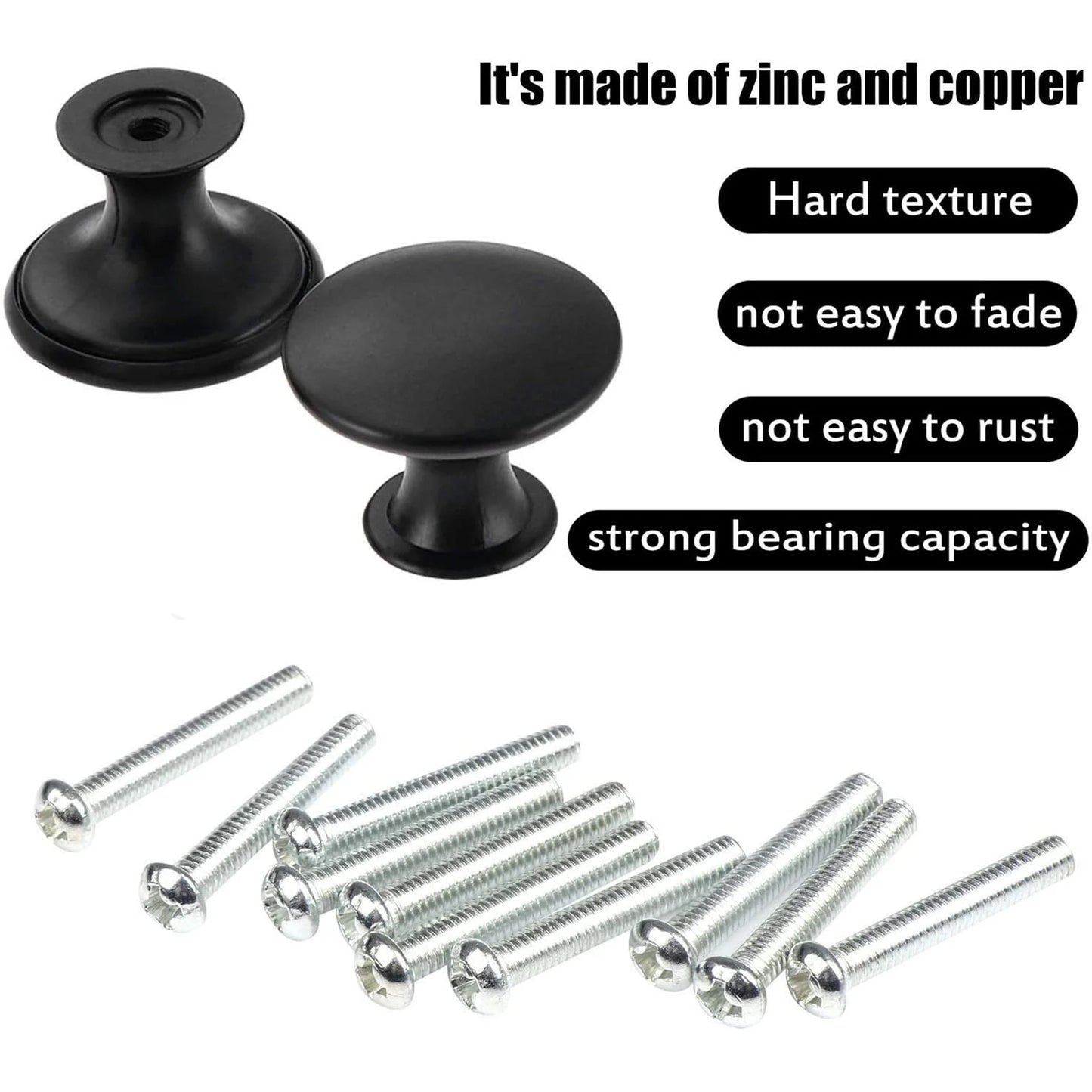 Black Cabinet Knob Set