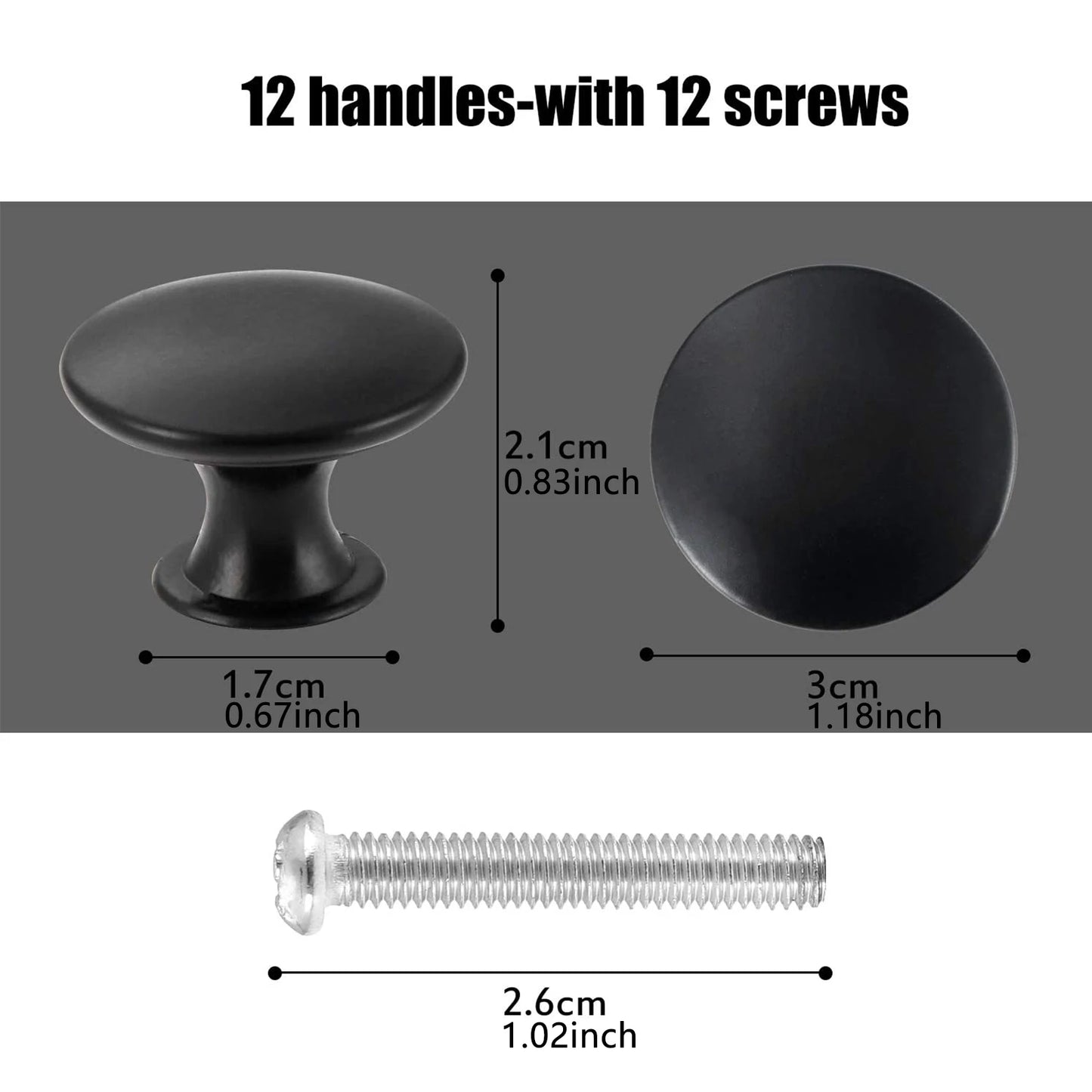 Black Cabinet Knob Set