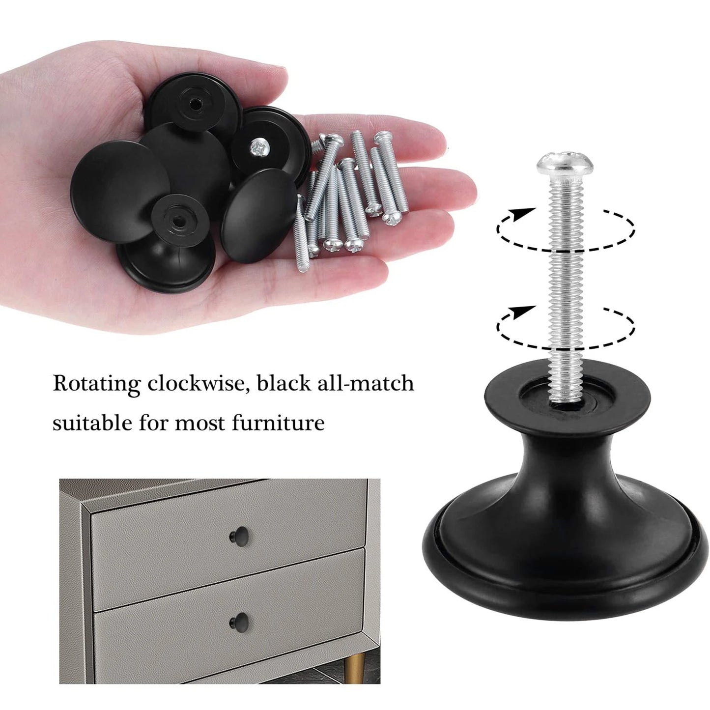 Black Cabinet Knob Set