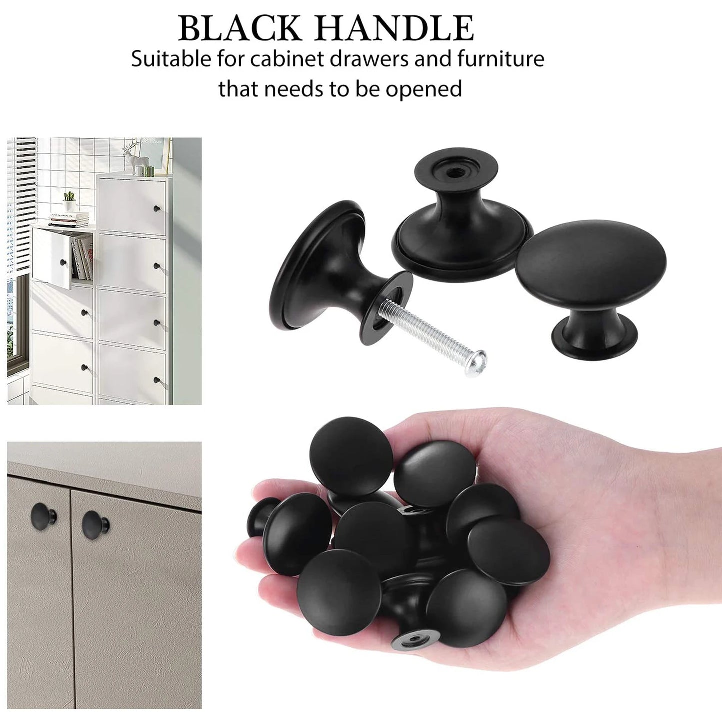 Black Cabinet Knob Set