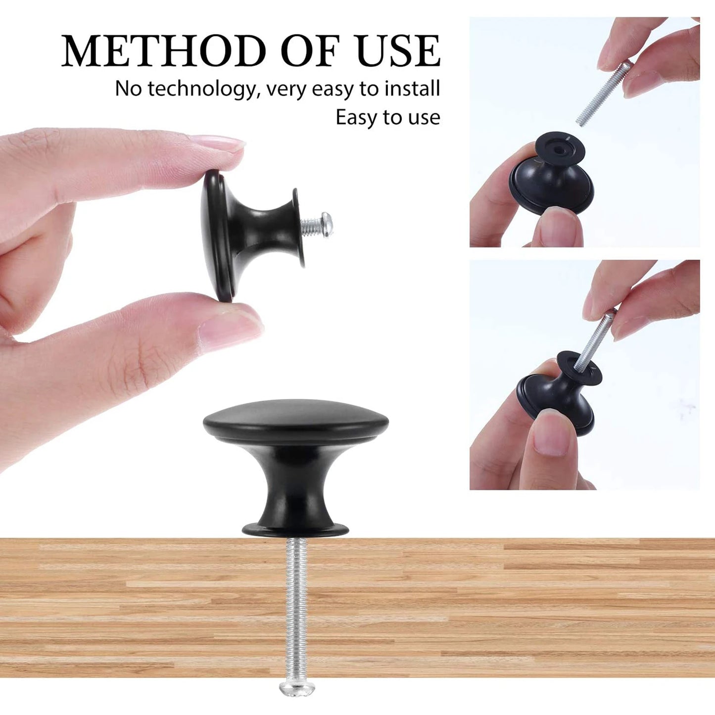 Black Cabinet Knob Set